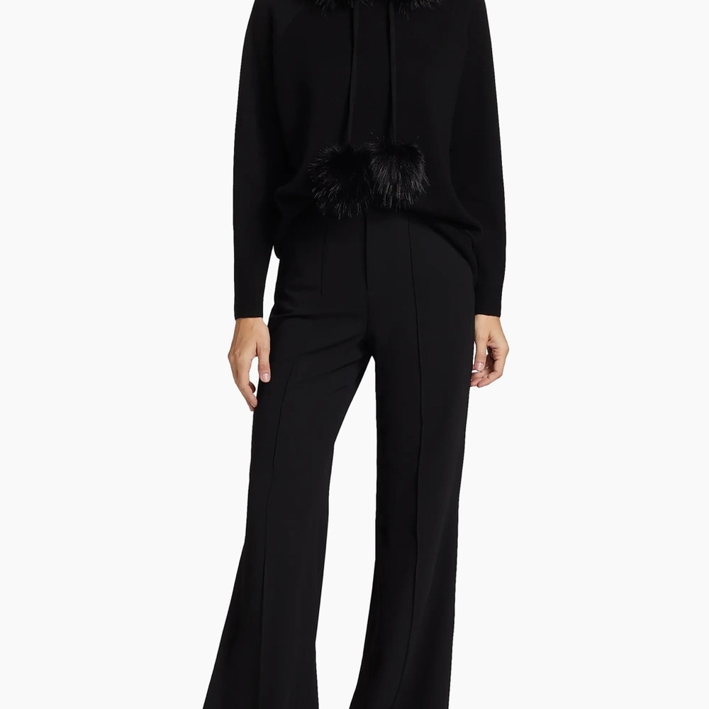 Alice + Olivia Oscar Faux Fur-Trimmed Knit Hoodie